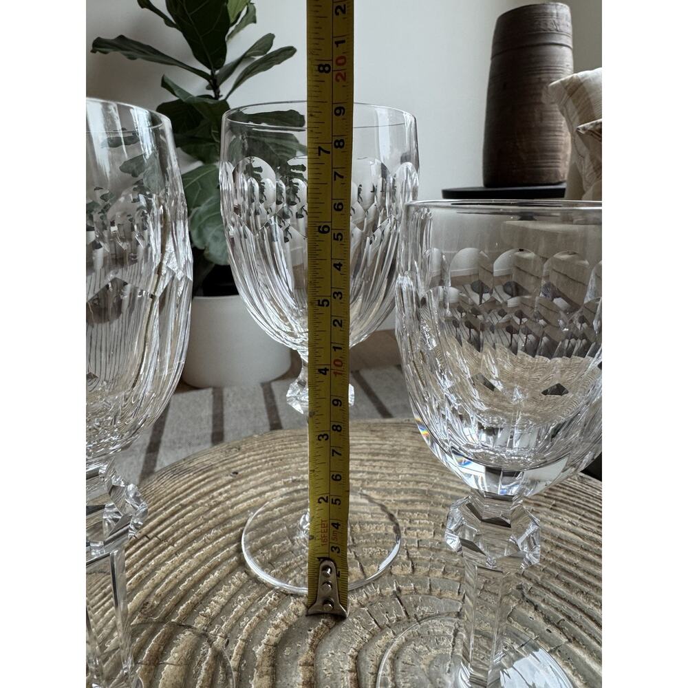 Waterford Curraghmore Cordial Hock Crystal Wine Glasses Knob Stem Trio Set Of 3 - Picture 8 of 13